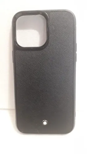Capa de celular de luxo da Montblanc cor preta Iphone Pro Max super conservada