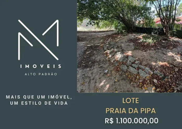 LOTE NA PRAIA DA PIPA, RUA DAS PEDRINHAS - COM ESCRITURA