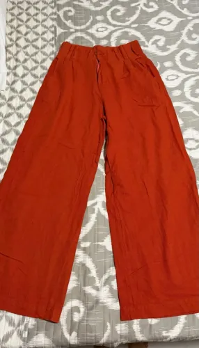 Calça pantalona linho M