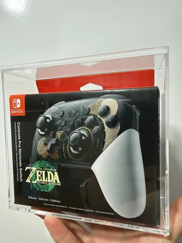 (LACRADO) Pro Controller Switch Zelda Tears of the Kingdom + Acrílico de colecionador