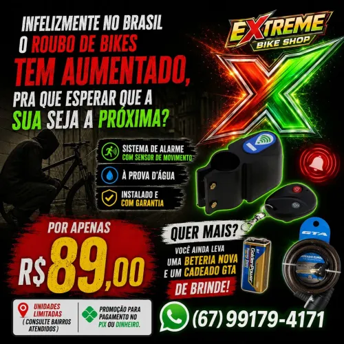 Alarme para bike (qualquer bike) com sensor de movimento e prova d'água.