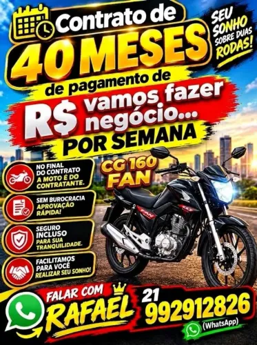 LOCAÇÃO - HONDA CG 160 FAN TODAS AS CORES