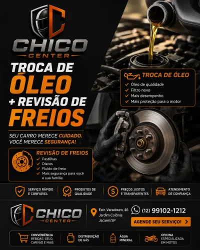 Troca de Óleo e Revisão de Freios com Qualidade | Chico Center Jacareí