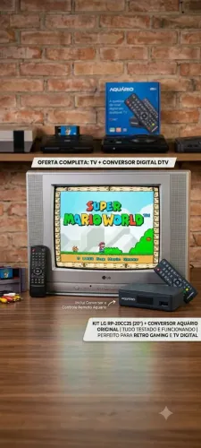 Kit Completo: TV de Tubo LG 20" + Conversor Digital Aquário (Tudo Funcionando)