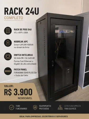RACK DE PISO 24U completo