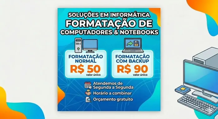 Formatação simples 50$ / Formatação com backup 90$ / Limpamos o vírus do seu Android