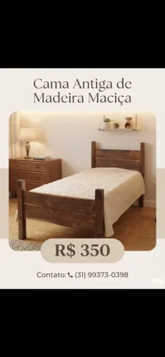 Cama de solteiro madeira maciça