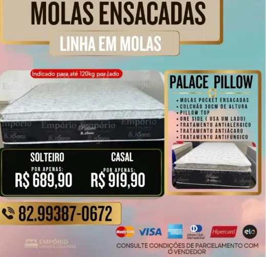 Colchao solteiro ou casal molas pocket Bonsono pronta entrega