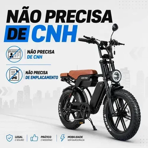 Bicicleta Elétrica V29 Pro 1000W | 2 Baterias | Até 160 km de Autonomia