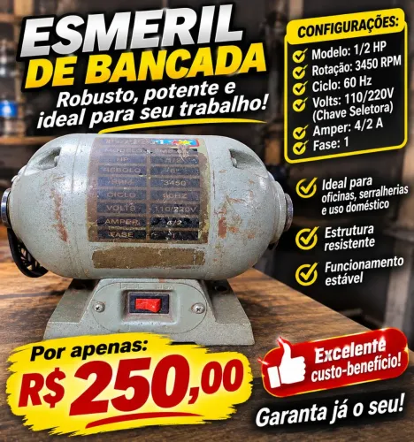 ? ESMERIL DE BANCADA À VENDA! ?