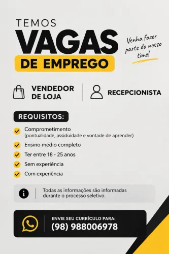 OPORTUNIDADE DE EMPREGO ?