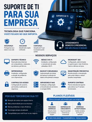 Suporte de TI | Atendimento Rápido e Remoto ou Presencial