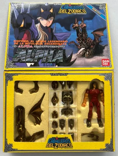 Cavaleiros Do Zodíaco Siegfried De Dubhe Estrela Alfa Vintage Bandai (Caixa Espanhola)