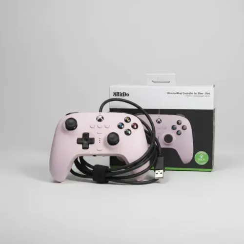 Controle 8BitDo Ultimate Wired para Xbox e PC com Hall Effects - Estado de Novo! Rosa