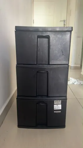 Dois Gaveteiros Plásticos Organizadores com Rodinhas (3 Gavetas Cada)