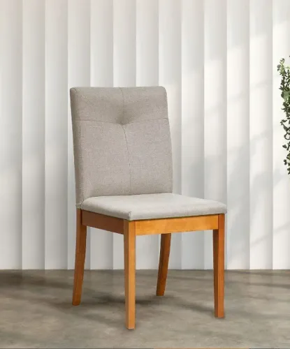Conjunto 8 cadeiras de jantar Tiê Maxx Bege / Amendoa