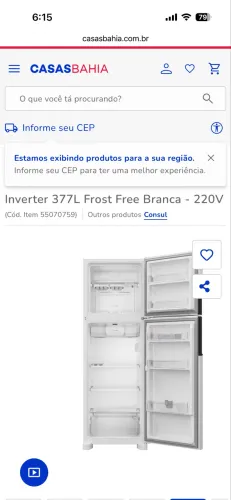 Geladeira cônsul grande semi nova sem defeito 