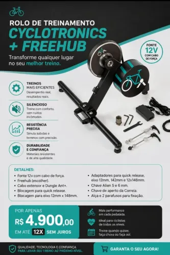rolo de treino Cyclotronics completo 12Volts 