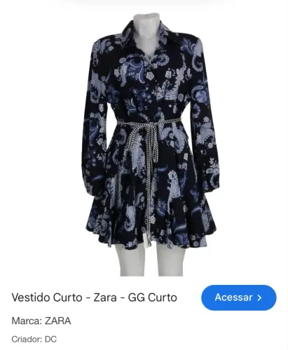 Vestido Curto - Zara - tamanho: M