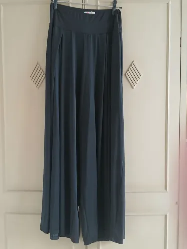Calça Pantalona Jersey Preto Alessa