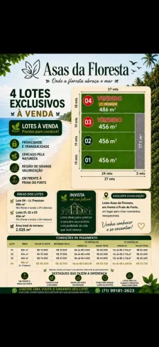 ÚLTIMOS LOTES DISPONÍVEIS EM FRENTE À PRAIA DO FORTE!