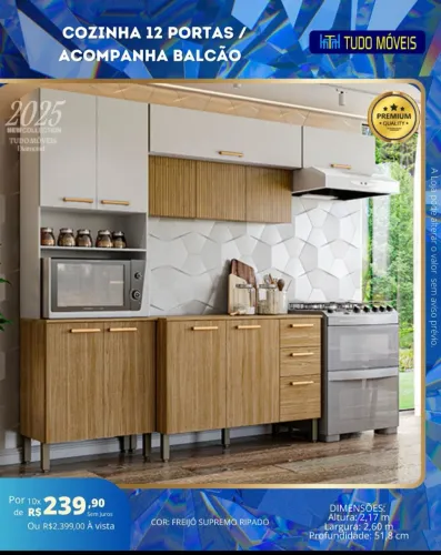 Cozinha completa com 12 portas 