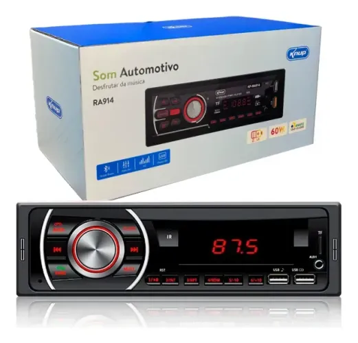 Auto Rádio Som Automotivo Bluetooth Mp3 Rádio Fm Usb Sd Aux