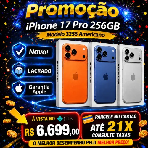 SUPER PROMOÇÃO! iPhone 17 Pro 12/256GB Aparelho Novo Lacrado Com Garantia Apple