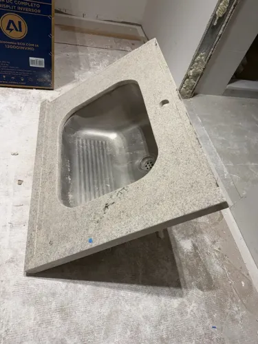 Tanque inox Tramontina com bancada de granito ? novo, nunca usado