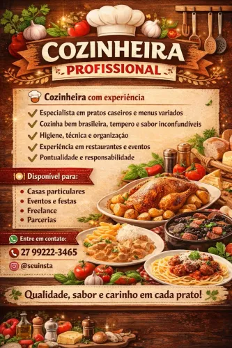 Conziheira disponível pra freelancer 