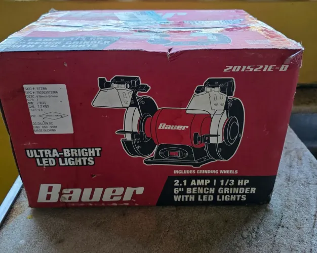 Moto-esmeril De Bancada 6" Bauer Com Led 1/3 Hp - Novo Na Caixa!