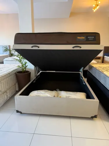 Cama de Casal NOVA BASE BAU + Colchão - Entrego!