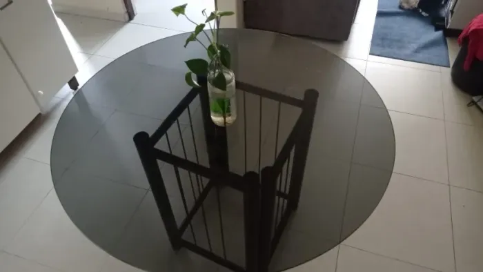 Mesa de vidro redonda