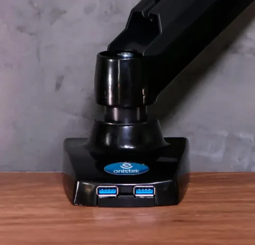 Suporte articulado monitor preto com 2 entradas USB