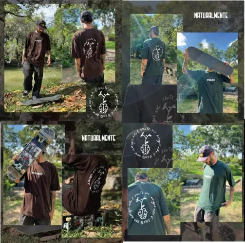 Camiseta NATURALMENTE . marrom ou verde