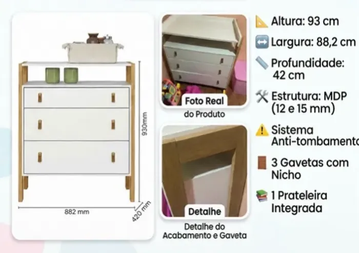 Cômoda infantil