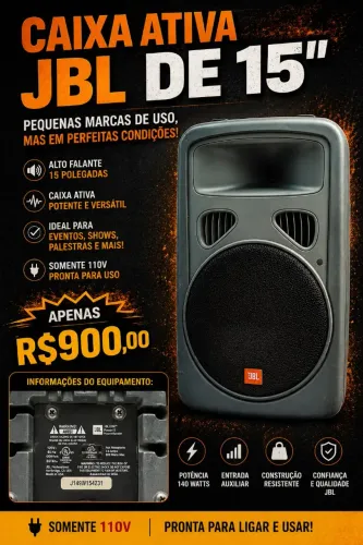 Caixa Ativa JBL de 15 polegadas