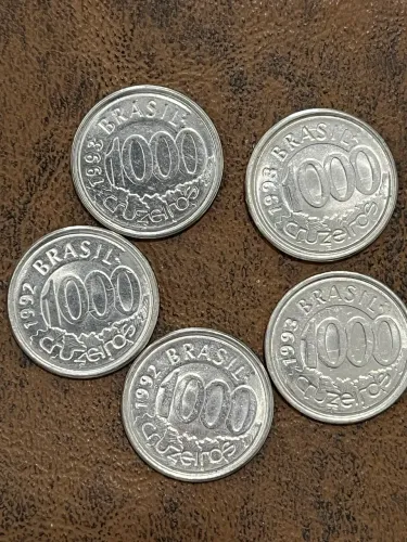 Lote Moedas antigas 1000 cruzeiros 