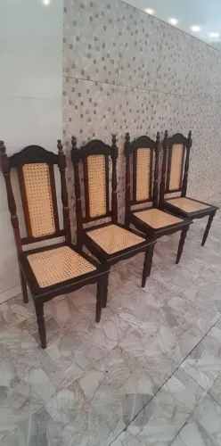 4 cadeiras de palhinha antiga