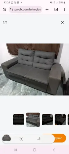 Sofá retrátil e reclinável cinza 3 lugares 