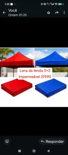 Lona de tenda 3+3 impermeável 