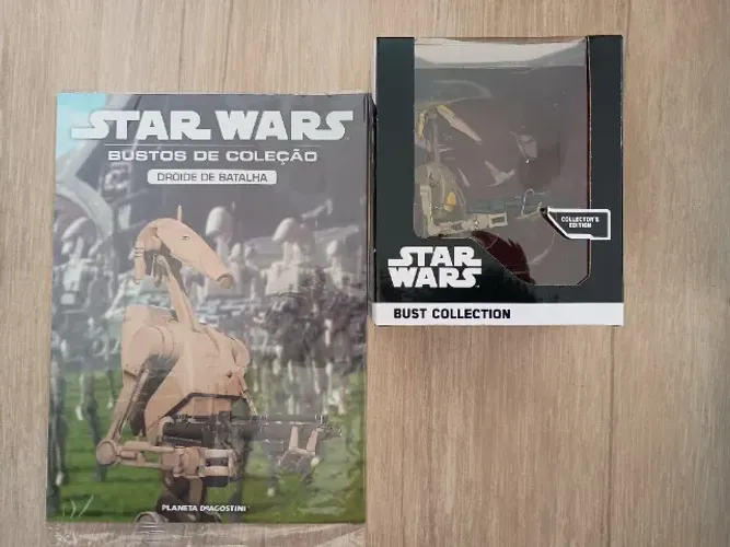 Colecão Busto Star Wars - 03 Unidades-Droide de Batalha, StormTrooper e Comandante Bacara