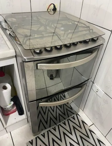 FOGÃO INOX COM 2 FORNOS Grill 4 bocas