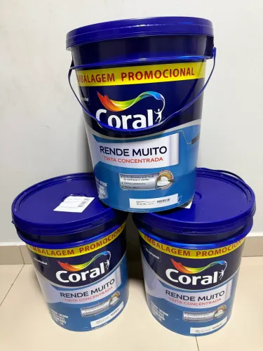 03 Latas de Tinta branco Rende Muito Interior e Exterior 20 Litros Coral