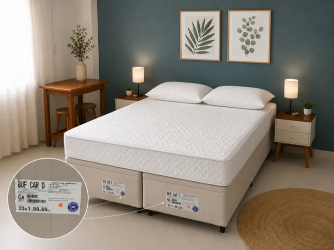 Cama casal | box duplo + colchão