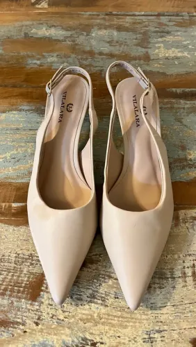 Scapin de couro rose nº39