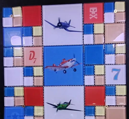Pastilha de vidro Aviões caixa com 10 placas