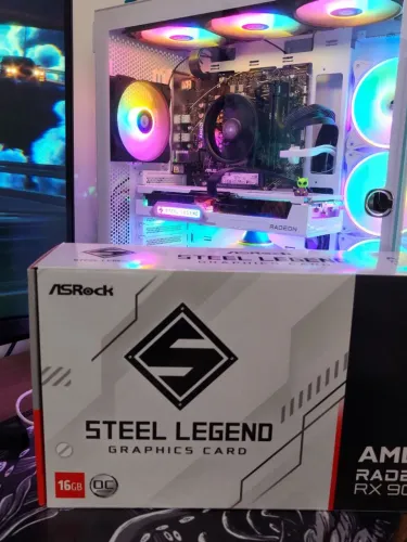 Placa de vídeo RX9060 XT Steel Legend Branca