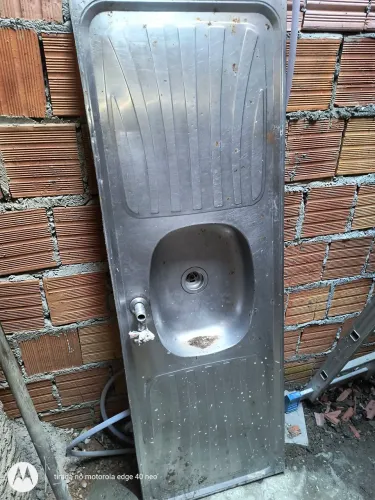 Pia inox concretada