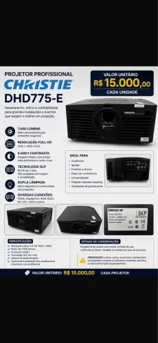 Projetor Profissional Christie DHD775-E 7.000 Lumens Full HD DLP